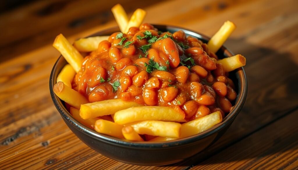 Baked Beans Over French Fries