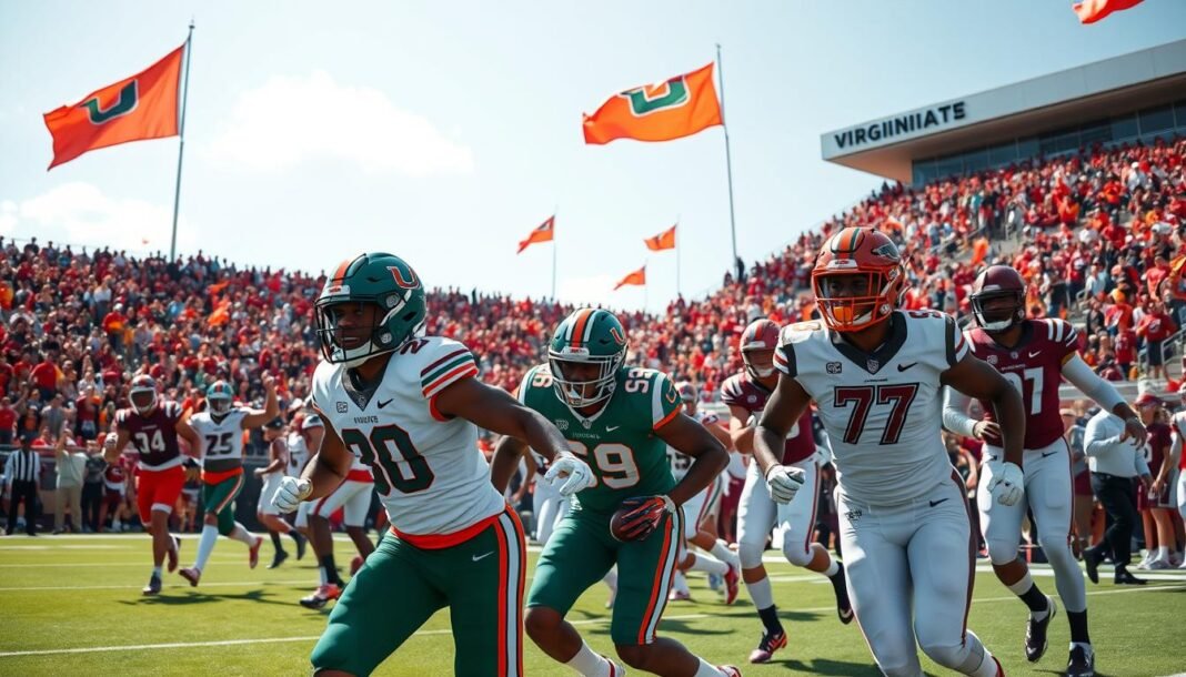 where to watch miami hurricanes football vs virginia tech hokies football