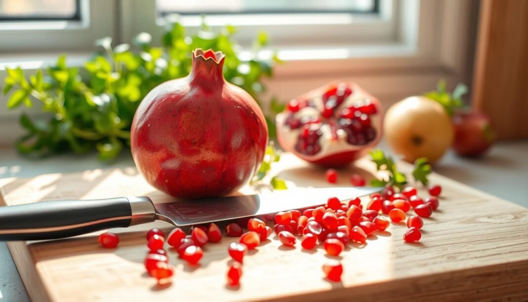 how to cut a pomegranate