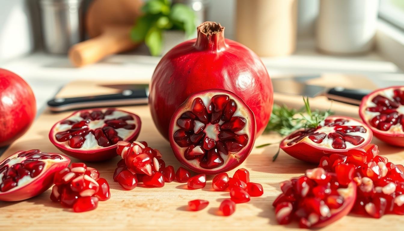 how to cut a pomegranate
